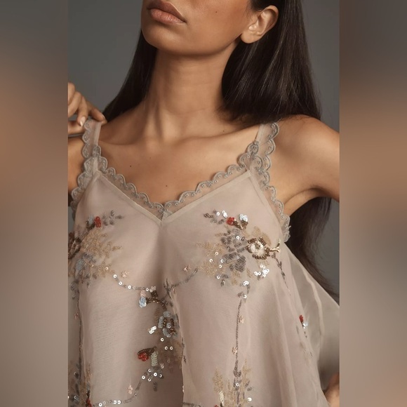 NWT! Anthropologie Let Me Be Embellished Hanky Hem Top - Size Medium 💎 - Picture 5 of 7